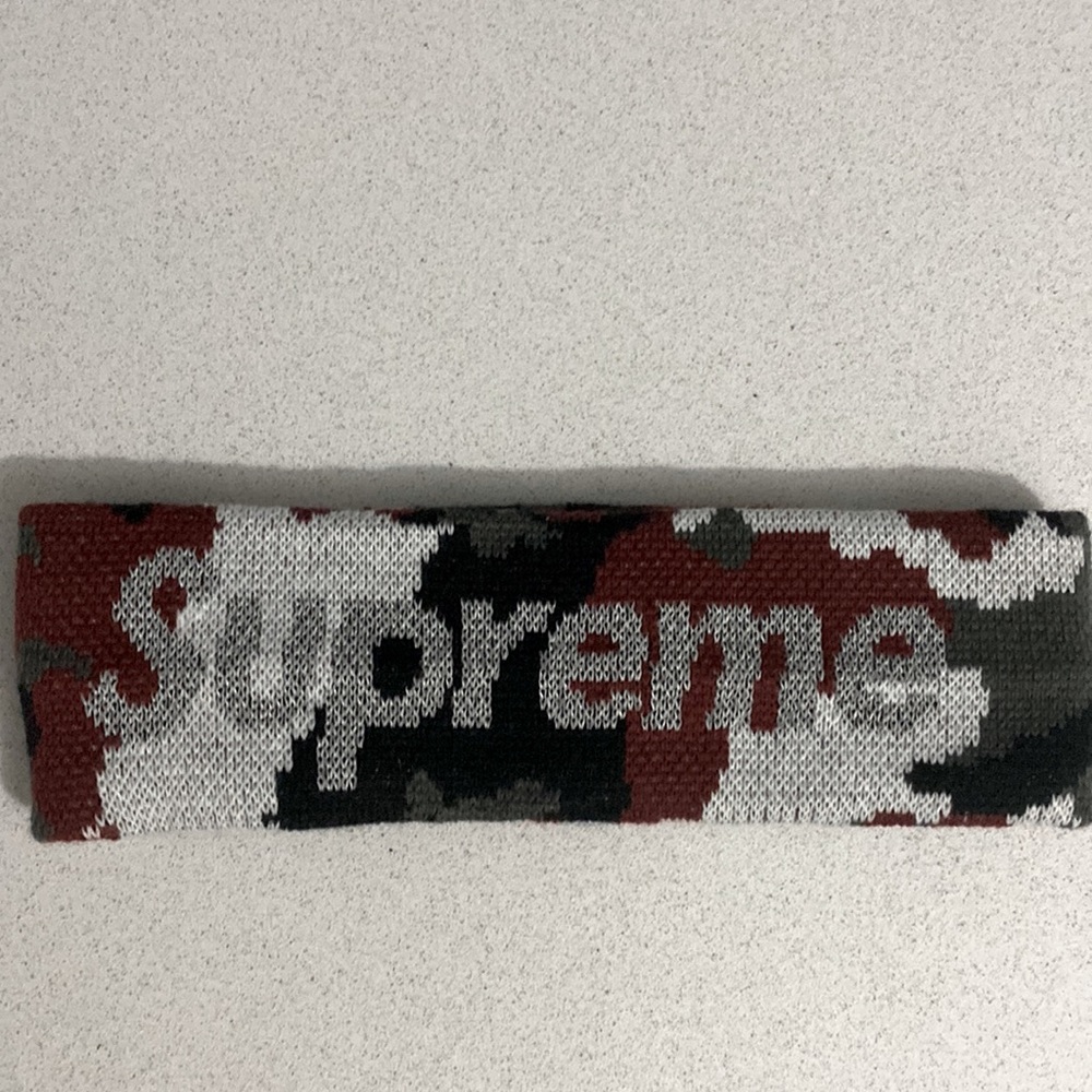 Supreme New Era Reflective Logo Headband(FW-17) Red-Camo